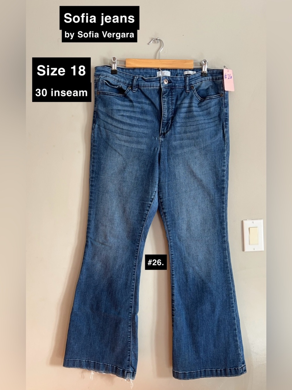 sofia by sofia vergara Women's Medium Blue Flare Jeans